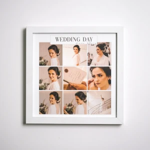 25x25 9 Fotoğraflı Düğün Günü Çerçevesi
