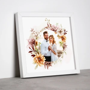 25x25 Düğün Hediyesi Beyaz Çerçeve