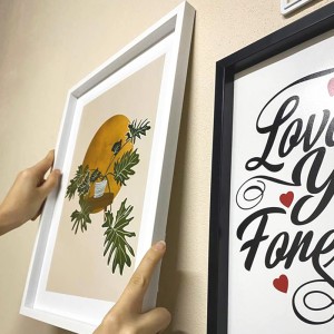 30x40 Seni seviyorum Yazılı Desenli Yapışan Çerçeve Beyaz