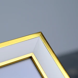 3 Adet Altın Kenar Detaylı Beyaz  Fotoğraf Çerçeve Seti – 10x15 cm