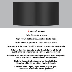 Büyük Anı Albümü ve 36 adet Fotoğraf Baskı - Hardal sarısı Nubuk