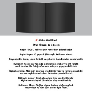 Büyük Anı Albümü ve 36 adet Fotoğraf Baskı - Krem Kadife