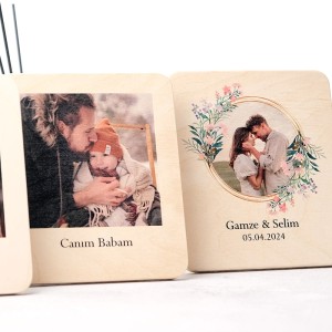Canım Babam Yazılı Hediye Ahşap Fotoğraf