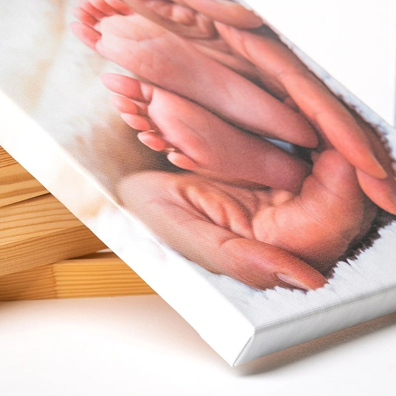 4 Fotoğraflı “Hoş Geldin Bebek” Kanvas – Kız Bebek (30x40 cm)