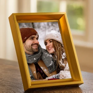 Parlak Altın Düz Kenar Fotoğraf Çerçevesi – 15x21 cm