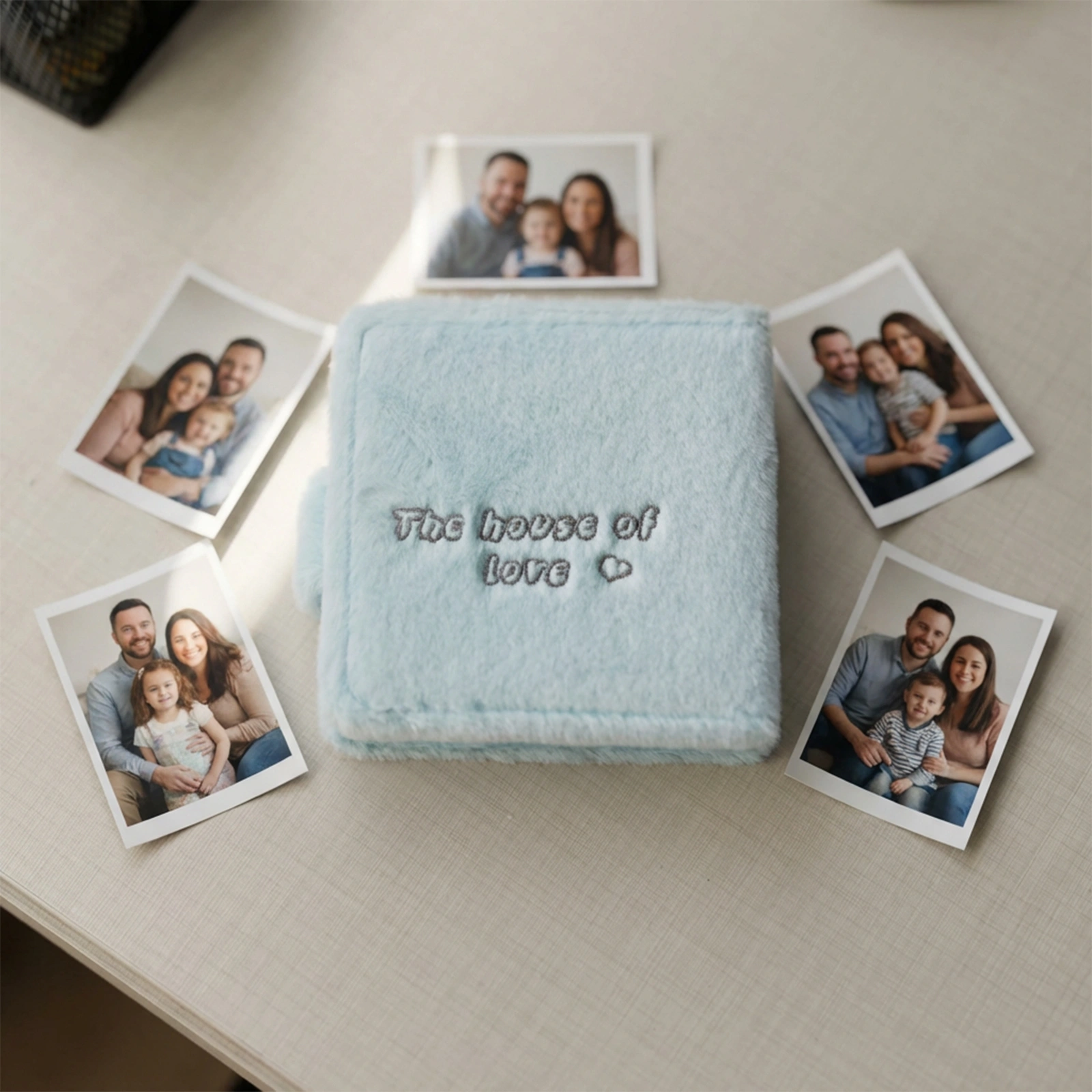 Peluş Anı Albüm 6x9 Açık Mavi – 60 Fotoğraf Kapasiteli