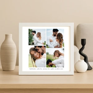 Sonsuz Aşkla 4 Fotoğraflı Sözlü Çerçeve – 25x25 cm
